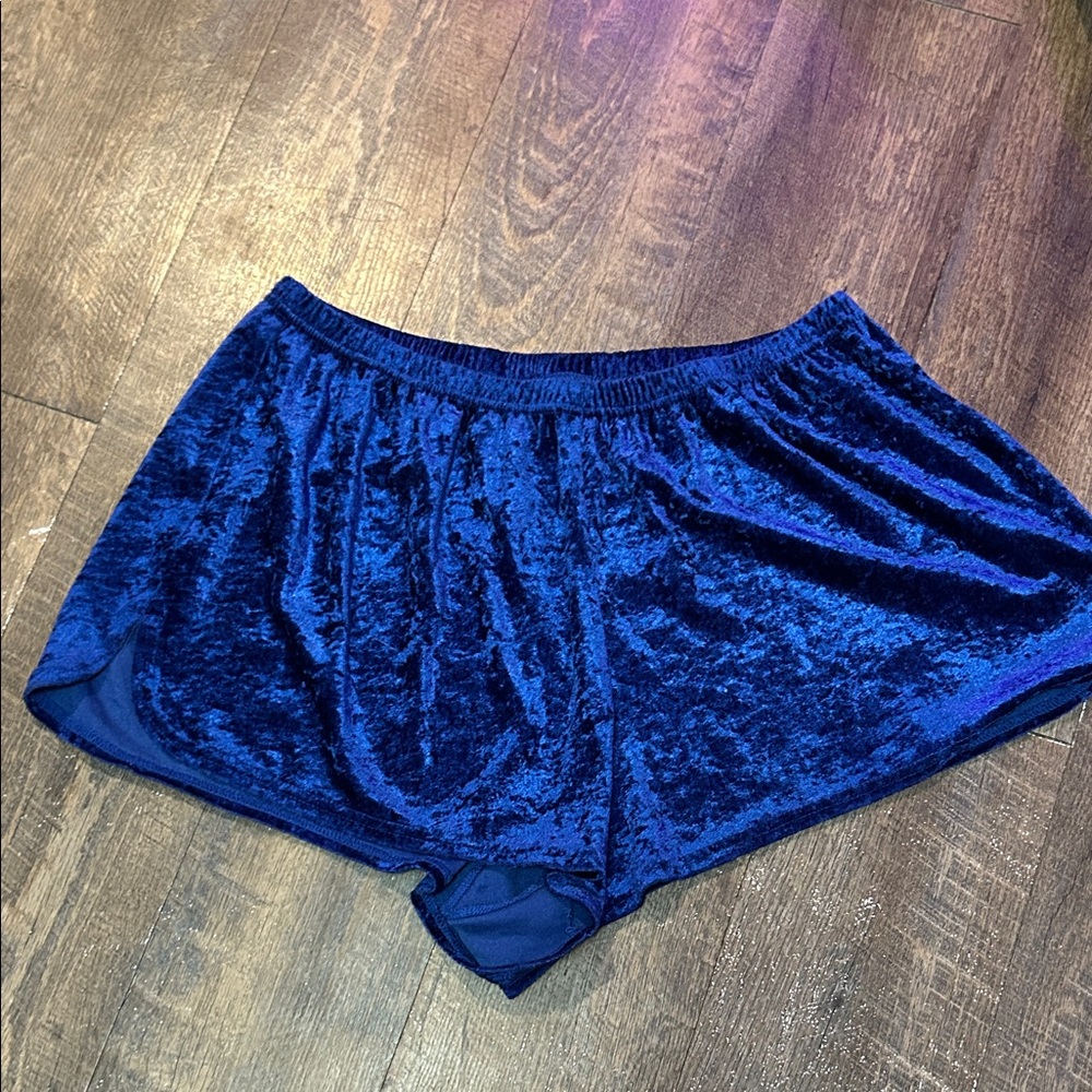 Vintage Avon Midnight‎ Blue Velvet Sleepwear Shorts Size Large